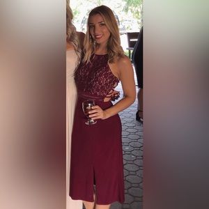 Burgundy midi dress